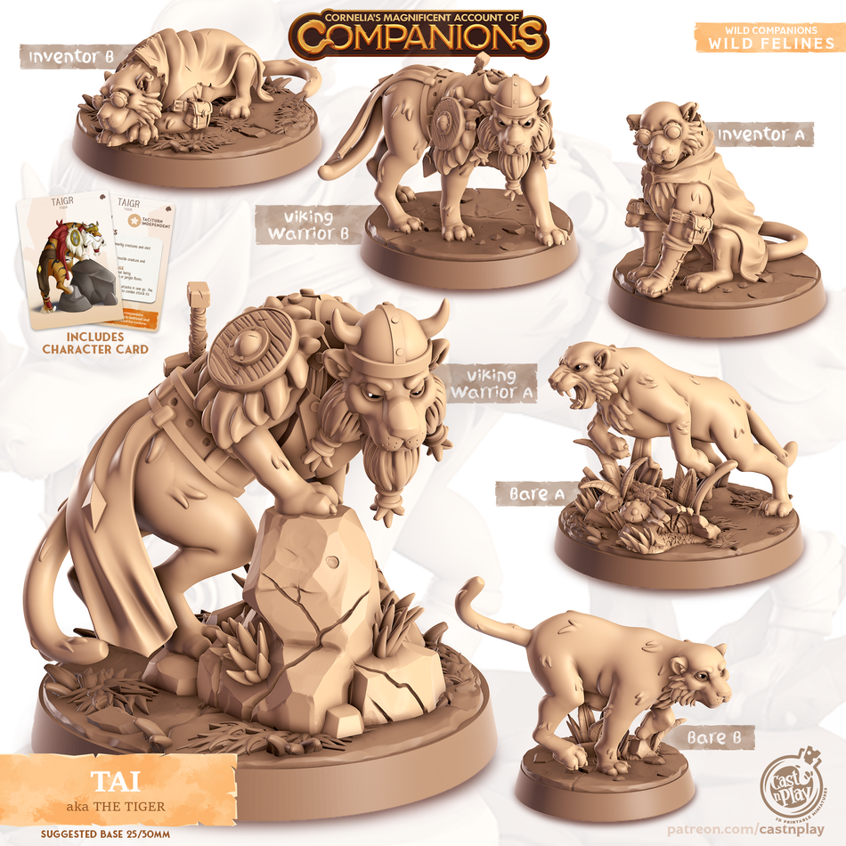 Tiger - Wild Felines - Tai - Animal Companions by Cornelia - Cast n Play