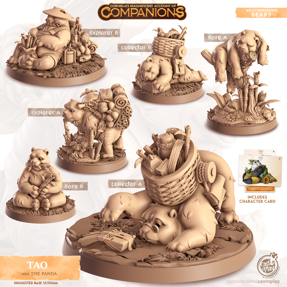Panda - Bears - Tao - Animal Companions by Cornelia - Cast n Play