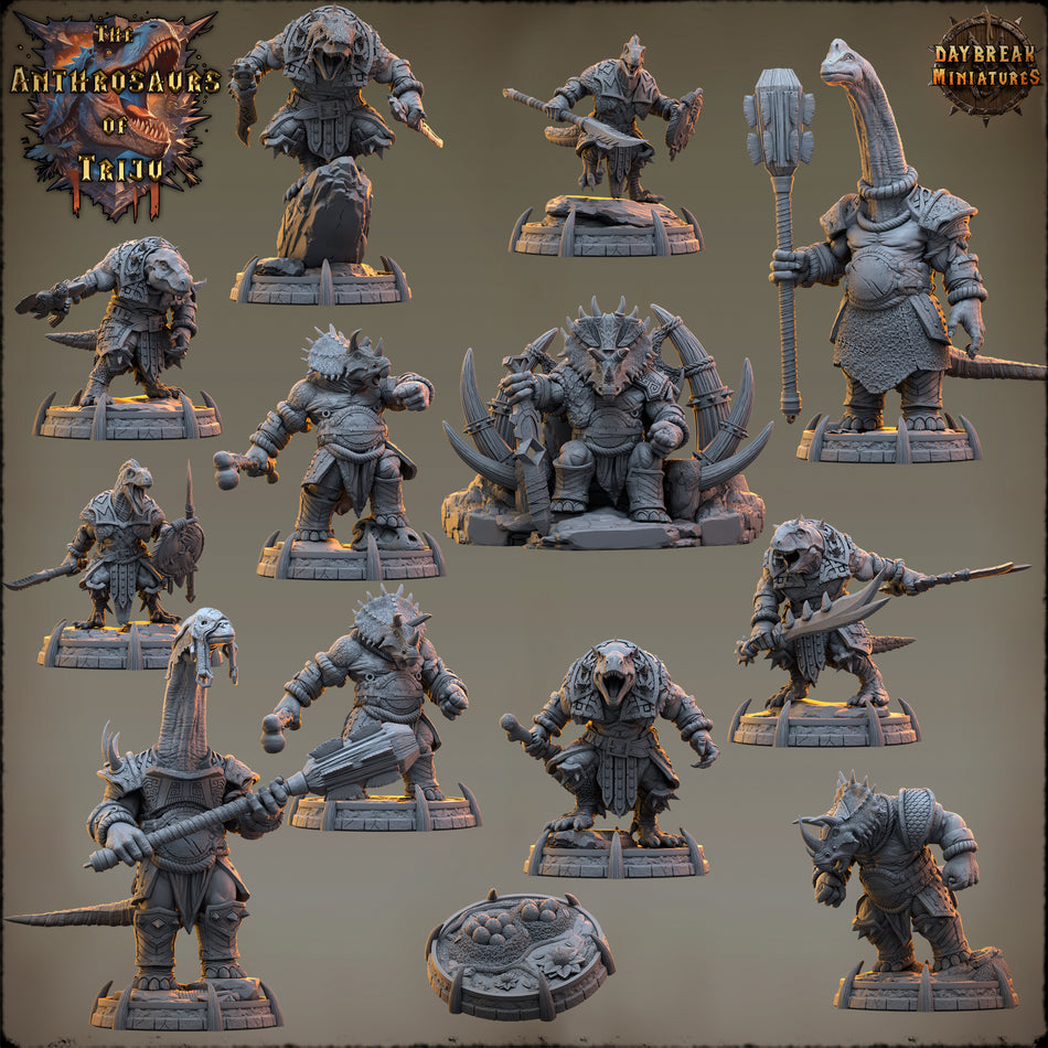 Dinosaurier - The Anthrosaurs of Triju - Daybreak Miniatures