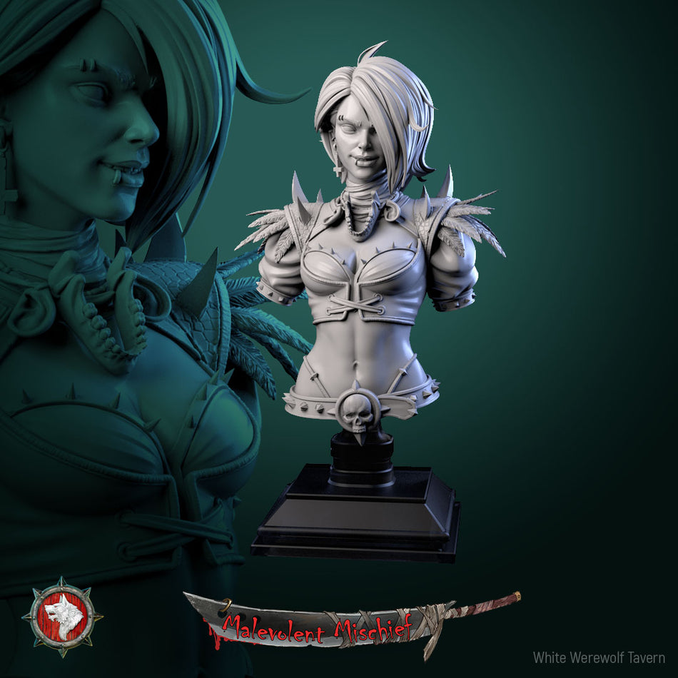 The Crimson Huntress Kali - Bust aus der Reihe Malevolent Mischief von White Werewolf Tavern