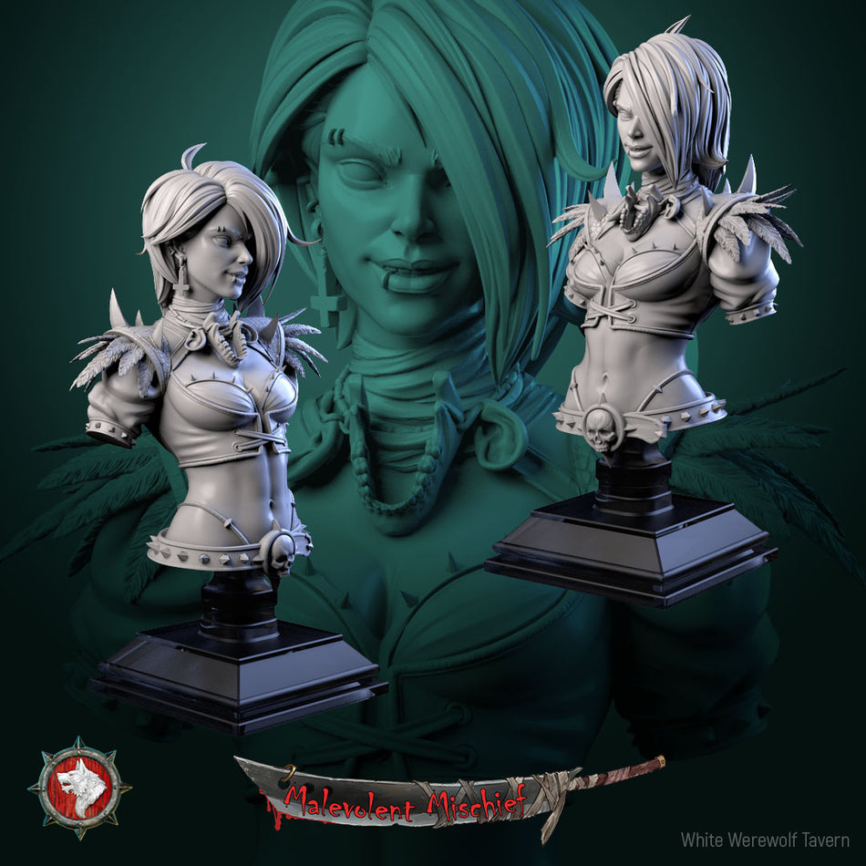 The Crimson Huntress Kali - Bust aus der Reihe Malevolent Mischief von White Werewolf Tavern