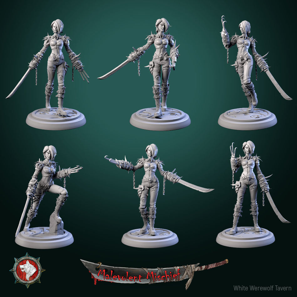 Dark Elf Chainblade Warrior - The Crimson Huntress - Malevolent Mischief - WWT