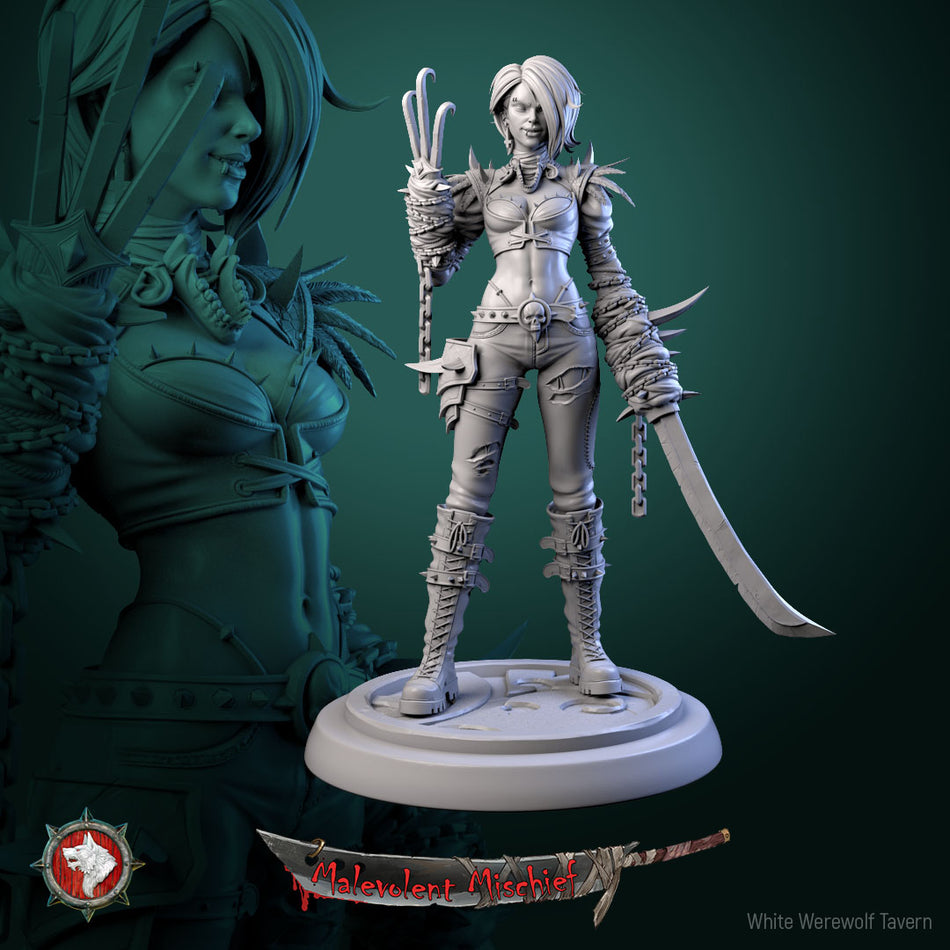 Dark Elf Chainblade Warrior - The Crimson Huntress - Malevolent Mischief - WWT
