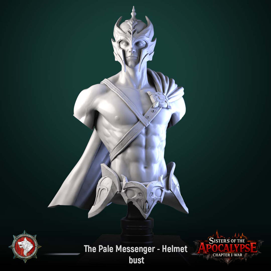The Pale Messenger Helmet Bust - White Werewolf Tavern