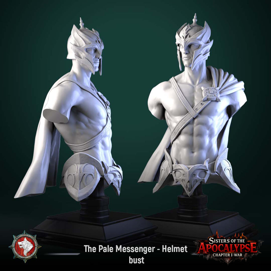 The Pale Messenger Helmet Bust - White Werewolf Tavern