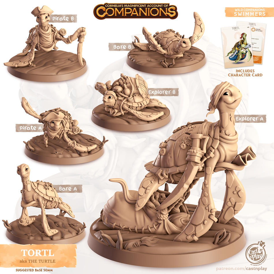 Turtle - Swimmers - Tortl - Animal Companions by Cornelia - Cast n Play