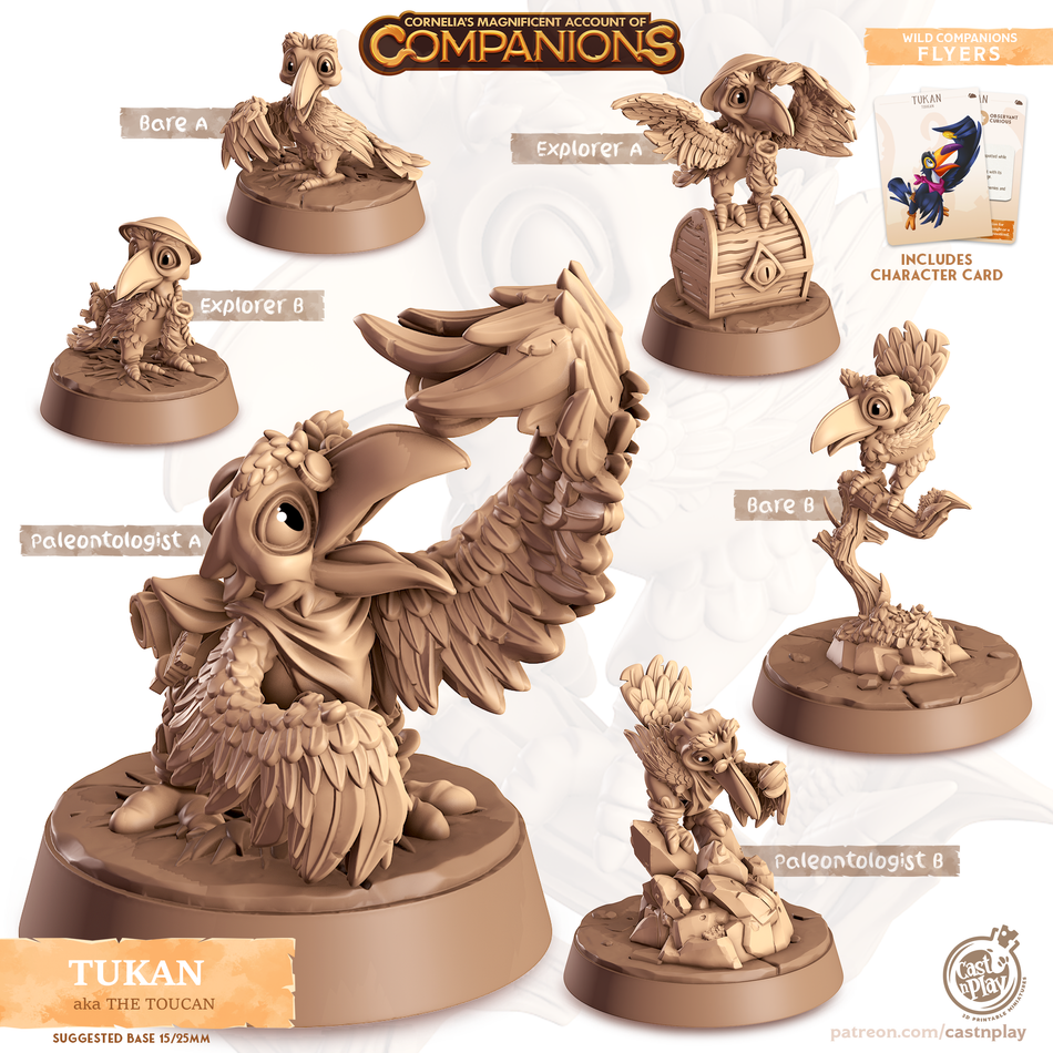 Tucan - Flyers - Tukan - Animal Companions by Cornelia - Cast n Play