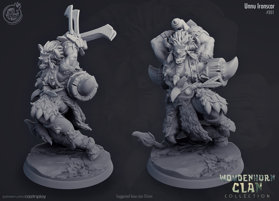 Unnu Ironscar - Woodenhorn Clan - Cast n Play