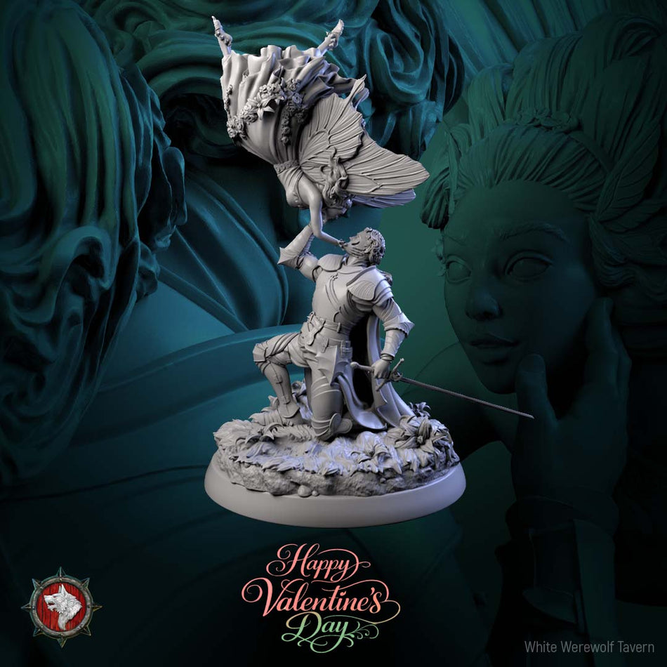 Fairy & Knight – Romantic Fantasy Diorama - Valentine´s Day Diorama - Magic Forest - WWT