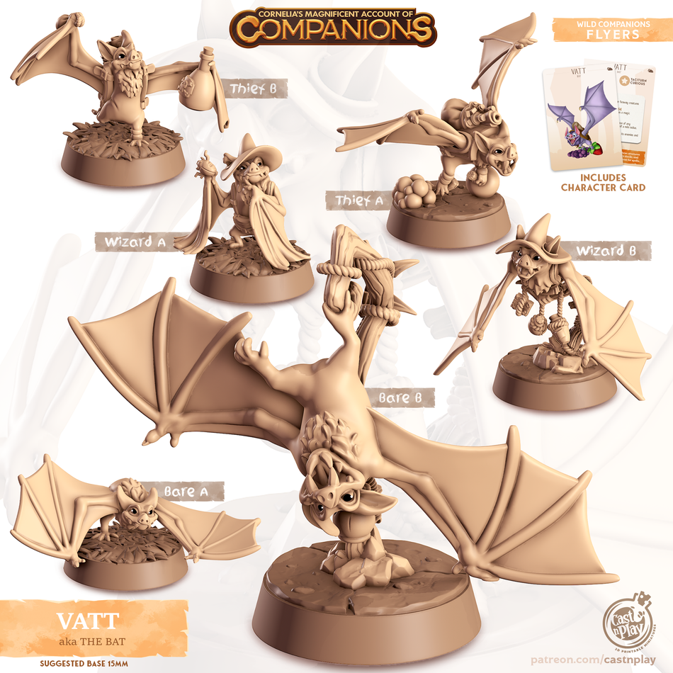 Bat - Flyers - Vatt - Animal Companions by Cornelia - Cast n Play