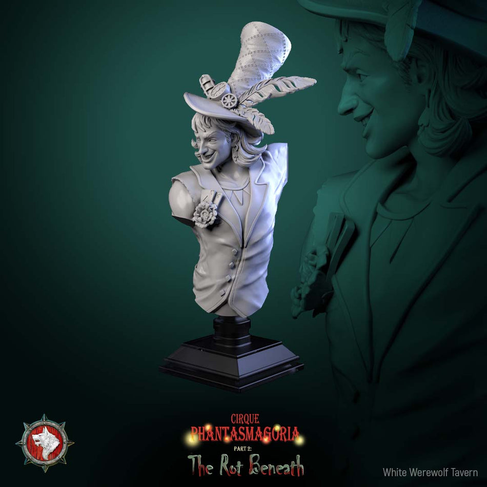 Voltaire Vox Bust mit Base - aus der Reihe Cirque Phantasmagoria 2 - White Werewolf Tavern