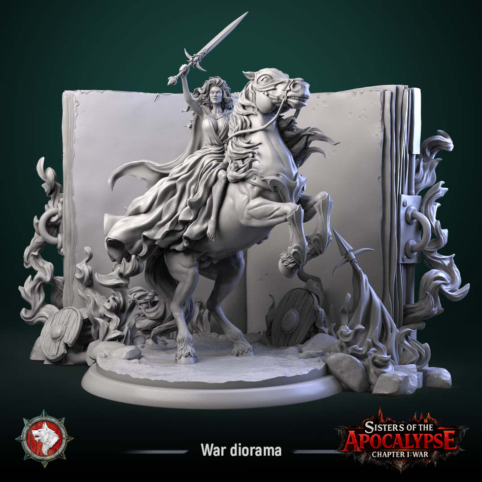 War on Horse on the Eternal Tome - Sisters of the Apocalypse - War - White Werewolf Tavern