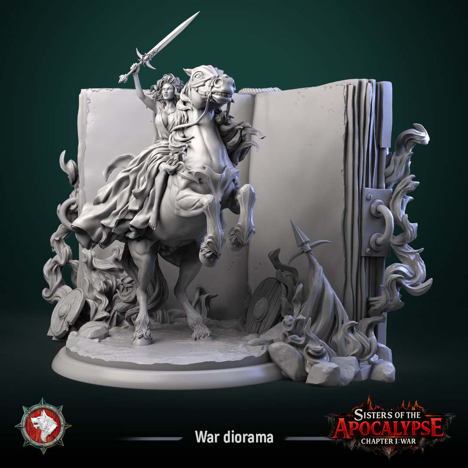 War on Horse on the Eternal Tome - Sisters of the Apocalypse - War - White Werewolf Tavern