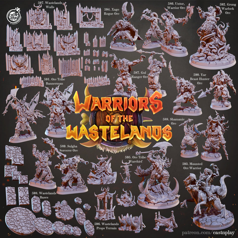 Mounted Orc Warrior - Warriors of the Wastelands - Cast n Play