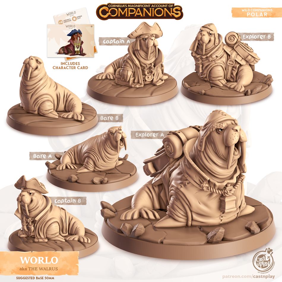 Walrus - Polar - Worlo - Animal Companions by Cornelia - Cast n Play