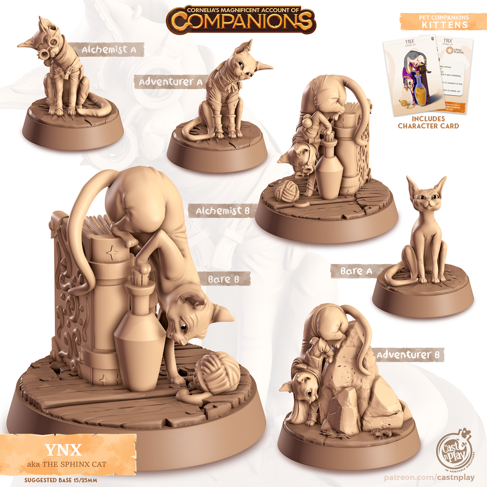Sphynx Cat - Cats - Ynx - Animal Companions by Cornelia - Cast n Play