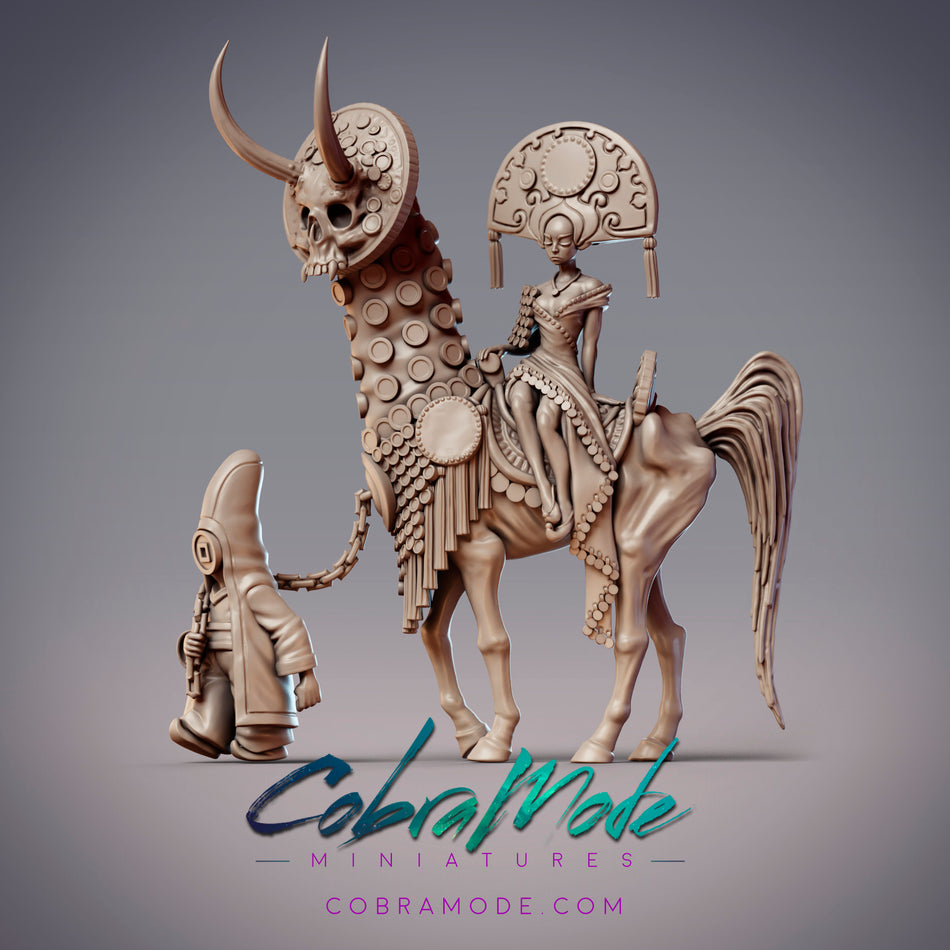 Aziza al-Qadiri Usurer Muqarid, Elf Villainess on Undead Mount Miniature - Taforalt Desert - Usurer’s Guild - CM