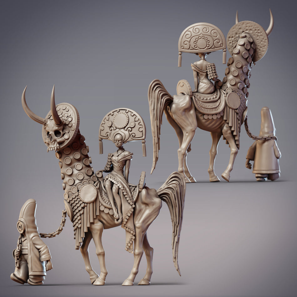Aziza al-Qadiri Usurer Muqarid, Elf Villainess on Undead Mount Miniature - Taforalt Desert - Usurer’s Guild - CM