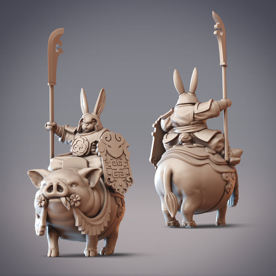 Bronze Fang Patrolman, Rabbitfolk Rider on Battle Boar - Qian Sheng Shan - Guanghan - CM