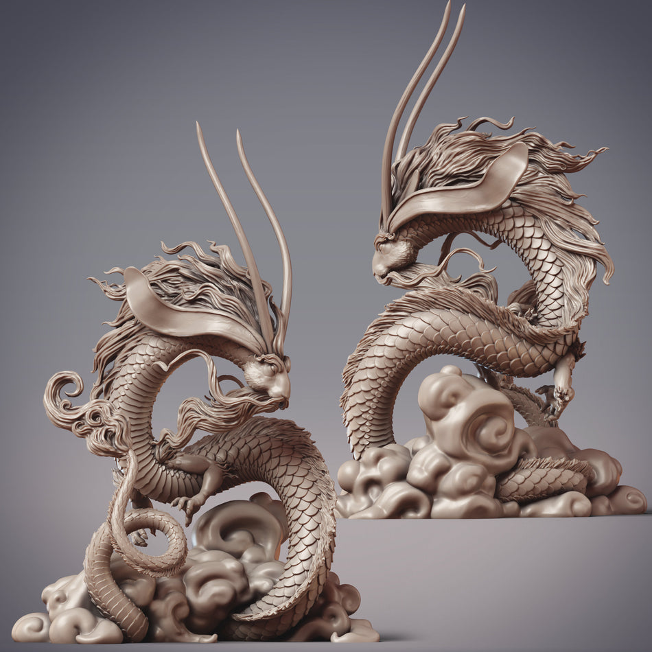 Shenlong Dragon of Winds, Elemental Storm Dragon Miniature - Qian Sheng Shan - Elemental Dragons - CM