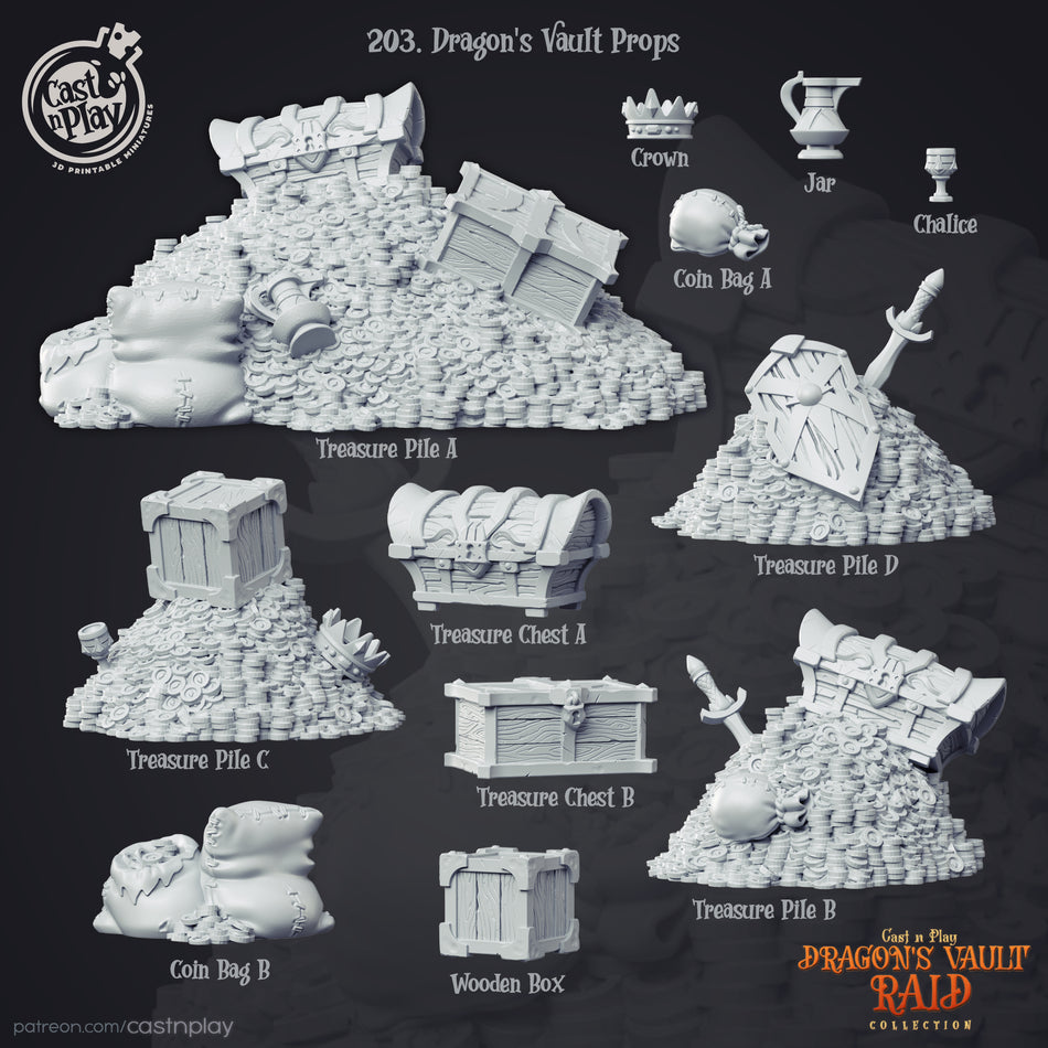 Dragons, Vault & Props - Dragons Vault Raids - Cast n Play