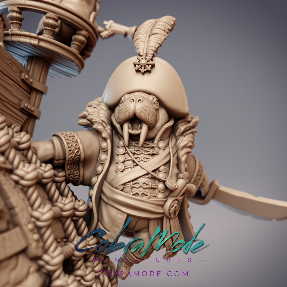Fyodor & Boris Captains, Walrusfolk Pirate Miniature - Boondaburra - Vaalarus - CM