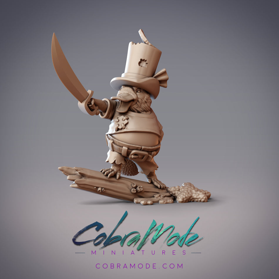 Keshun Pirate Captain, Platypusfolk Swordsman Miniature - Boondaburra 2 - CM