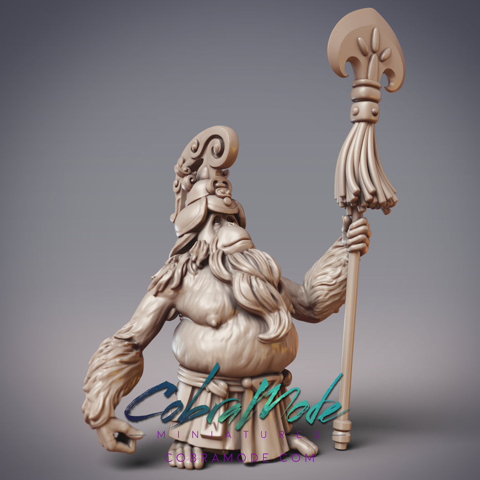 Koga Zuijin, Orangutan Spear Warrior Miniature - Qian Sheng Shan - Sarugami - CM