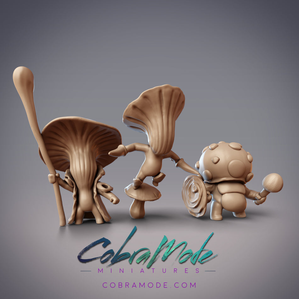 Lesser Trio, Fungal Creature Miniatures - Sylvan Forest - Caillech Spawn - CM