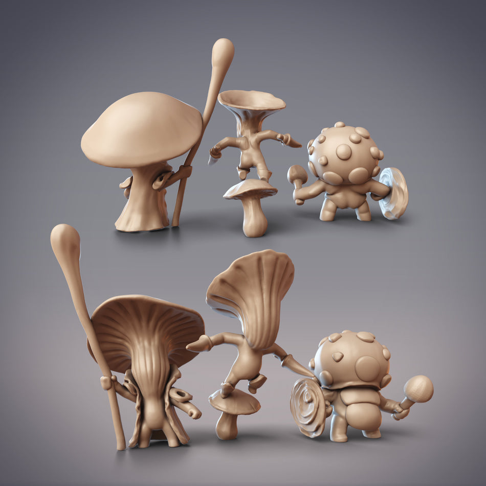 Lesser Trio, Fungal Creature Miniatures - Sylvan Forest - Caillech Spawn - CM