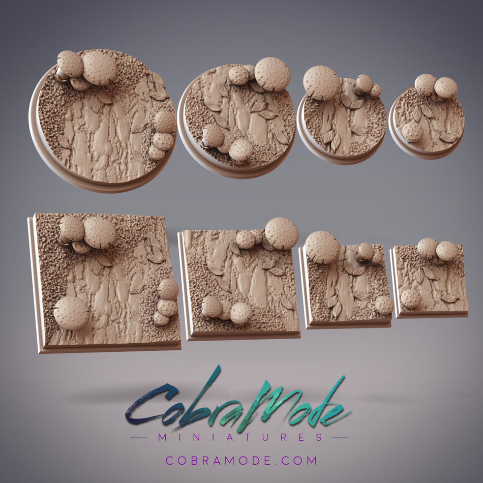 Mushroom Bark Base, Fungal Woodland Bases - Sylvan Forest - Bases - CM