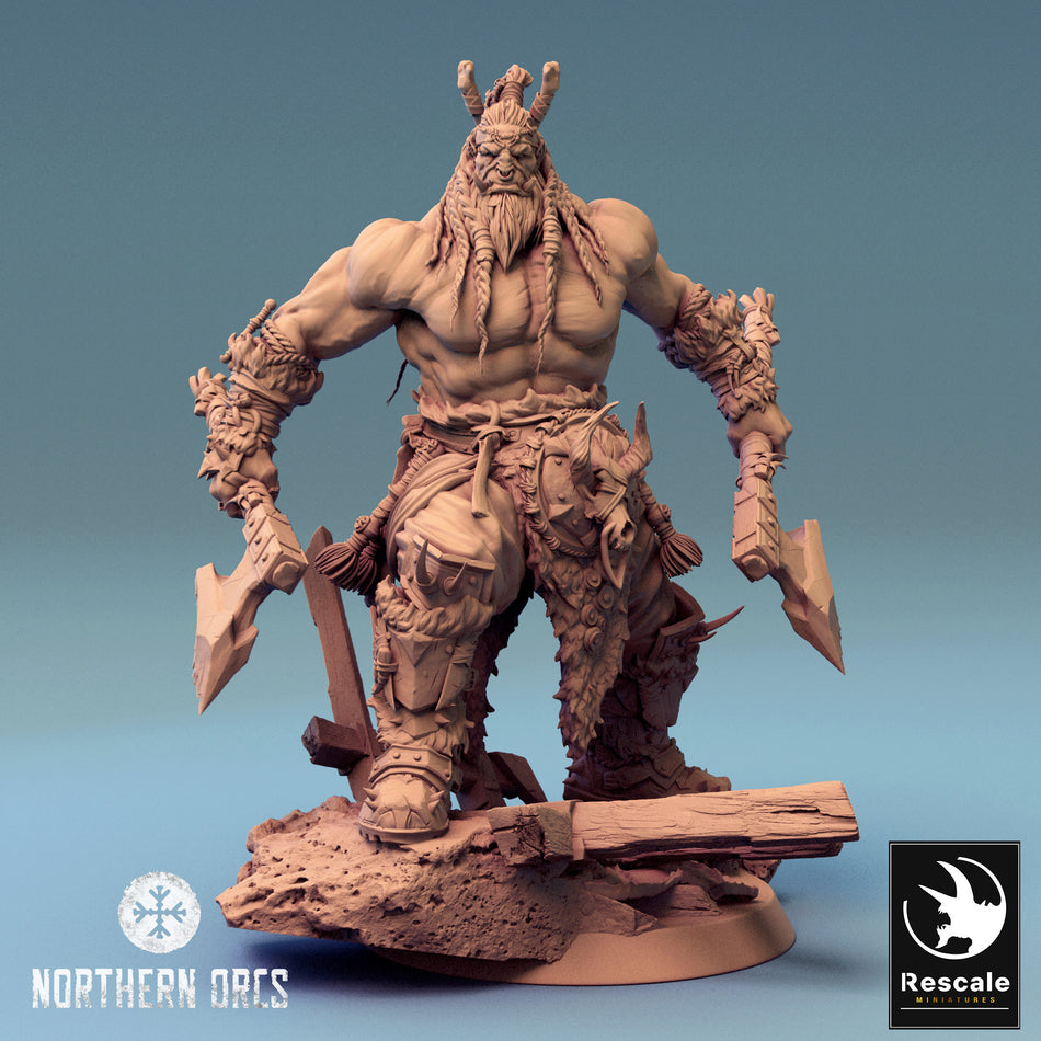 Orc King Azhrog Charge - Northern Orcs - Rescale Miniatures