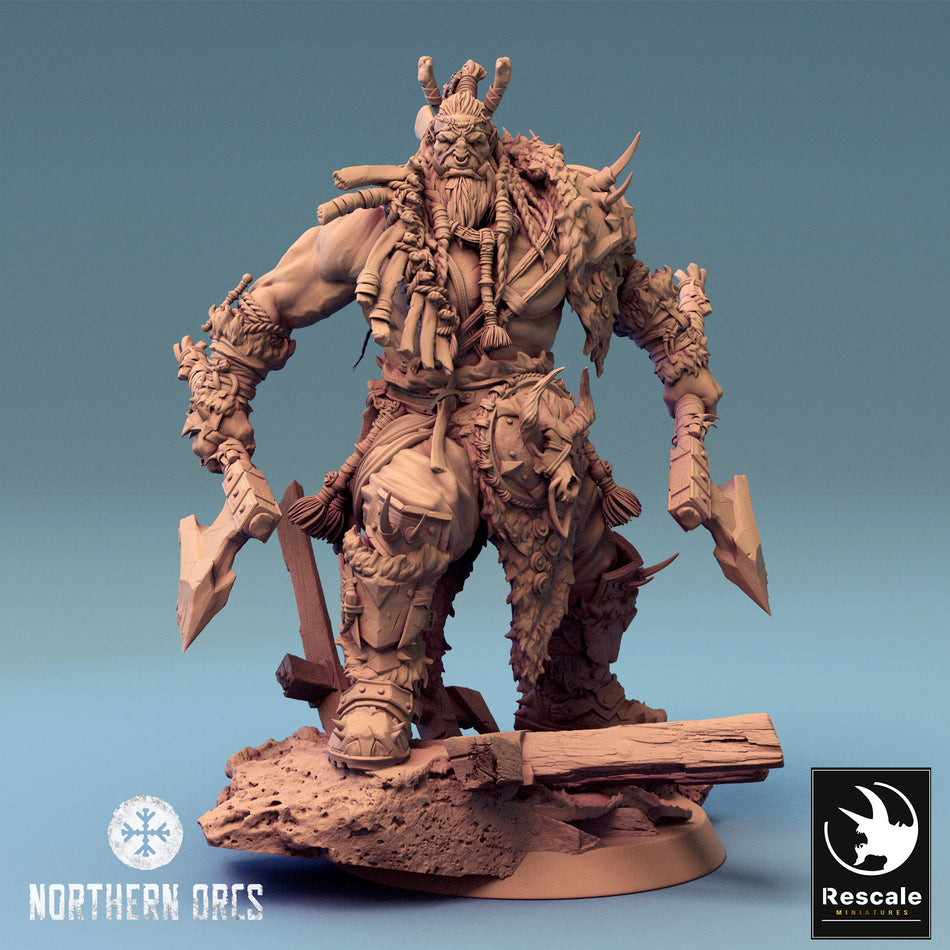Orc King Azhrog Charge - Northern Orcs - Rescale Miniatures