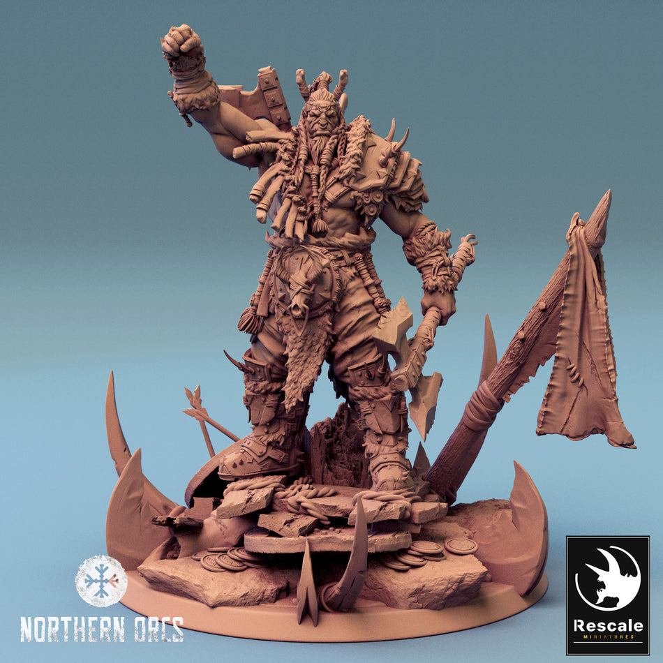 Orc King Azhrog Chief - Northern Orcs - Rescale Miniatures