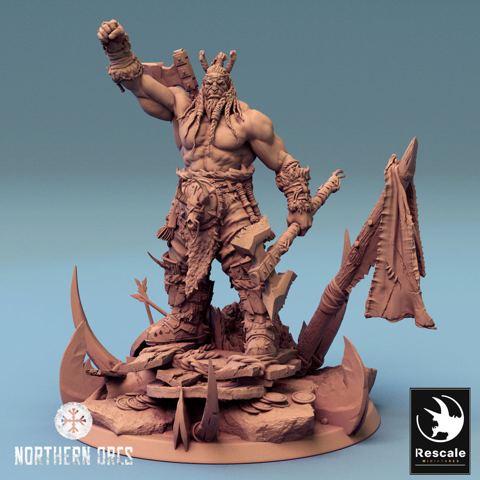 Orc King Azhrog Chief - Northern Orcs - Rescale Miniatures