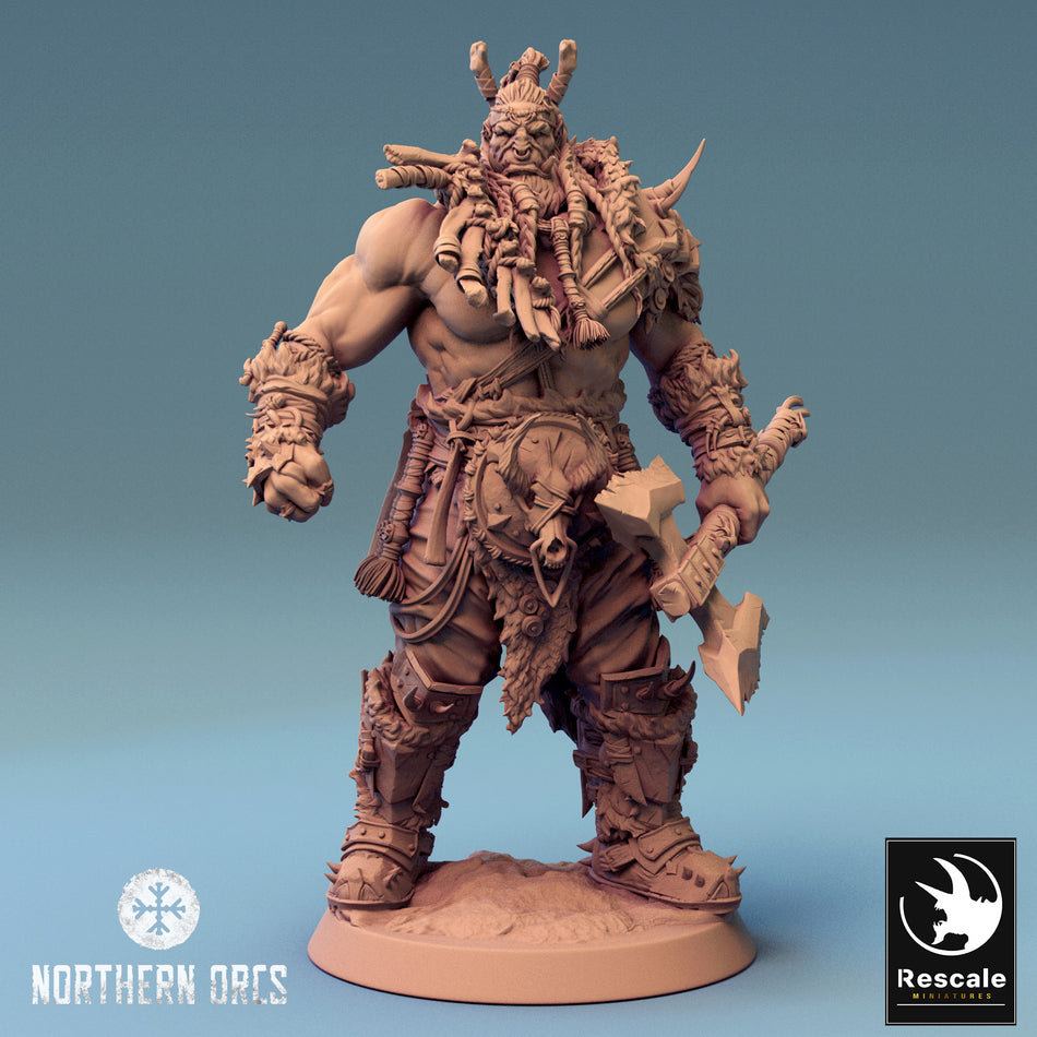 Orc King Azhrog Stand - Northern Orcs - Rescale Miniatures