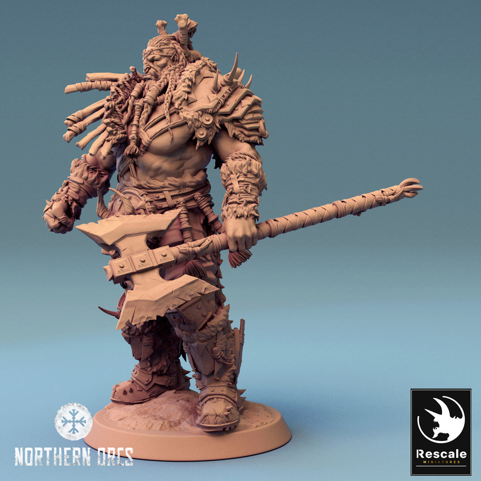 Orc King Azhrog Stand - Northern Orcs - Rescale Miniatures