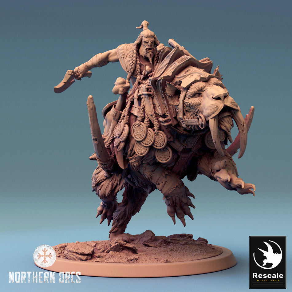Gelidus Felix Leap on Saber- Toothed Tiger - Northern Orcs - Rescale Miniatures