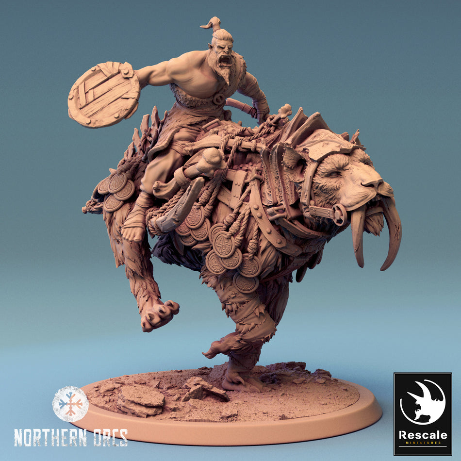 Gelidus Felix Run on Saber- Toothed Tiger - Northern Orcs - Rescale Miniatures