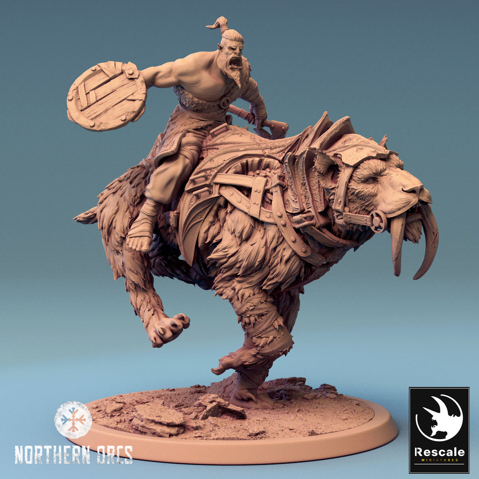 Gelidus Felix Run on Saber- Toothed Tiger - Northern Orcs - Rescale Miniatures