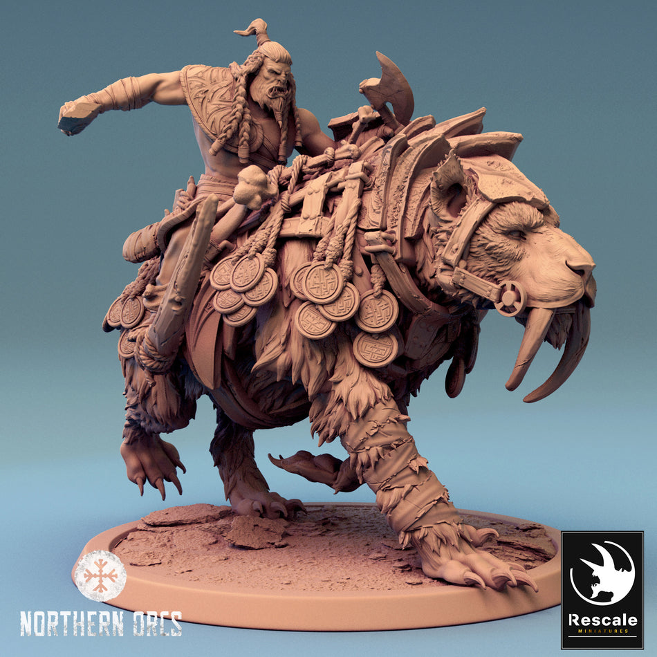 Gelidus Felix Walk on Saber- Toothed Tiger - Northern Orcs - Rescale Miniatures