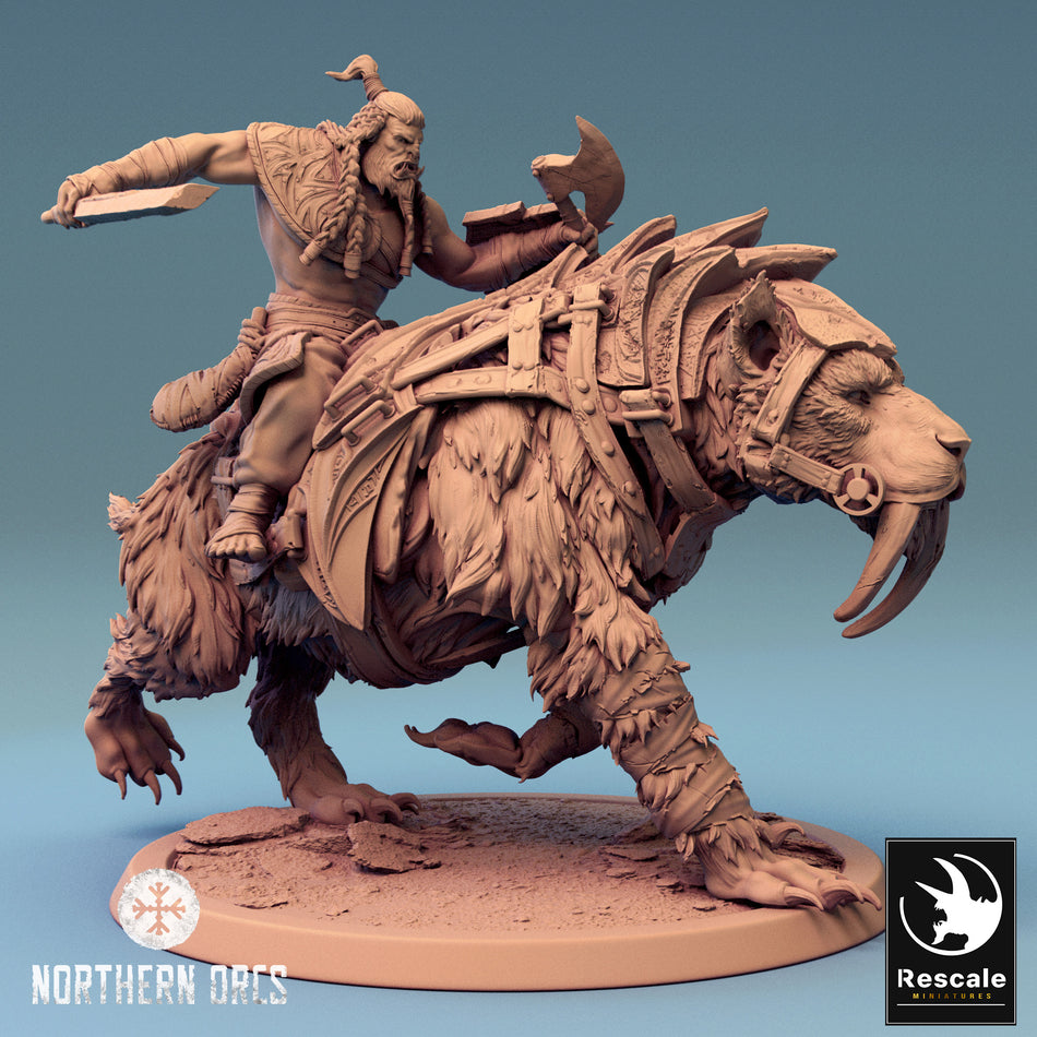 Gelidus Felix Walk on Saber- Toothed Tiger - Northern Orcs - Rescale Miniatures