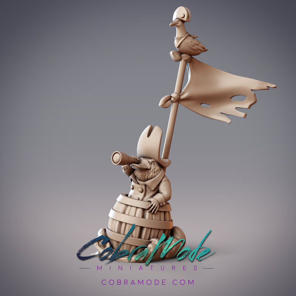 Warami Pirate Captain, Platypusfolk Swordsman Miniature - Boondaburra 2 - CM