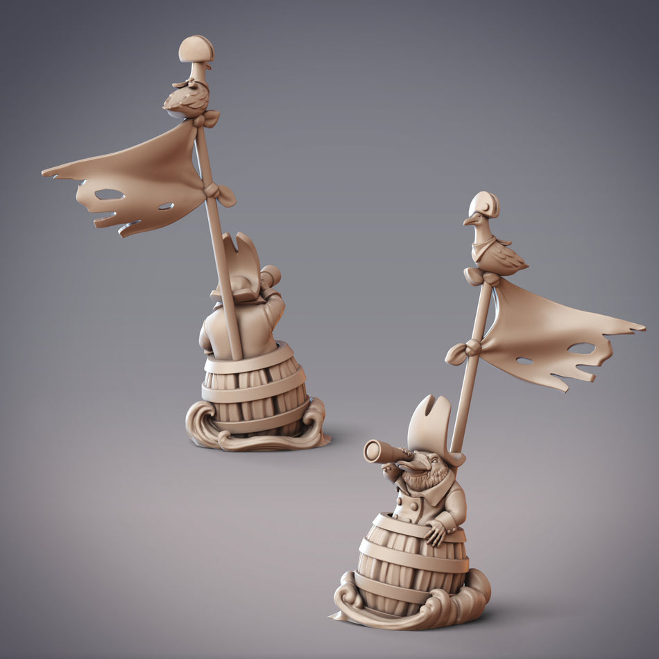 Warami Pirate Captain, Platypusfolk Swordsman Miniature - Boondaburra 2 - CM
